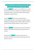 Introduction To Health Research Methods Questions And Detailed Verified Answers Latest Update