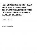NGN ATI RN COMMUNITY HEALTH EXAM 2025 ACTUAL EXAM COMPLETE 70 QUESTIONS WITH DETAILED VERIFIED ANSWERS &sol;ALREADY GRADED A&plus;