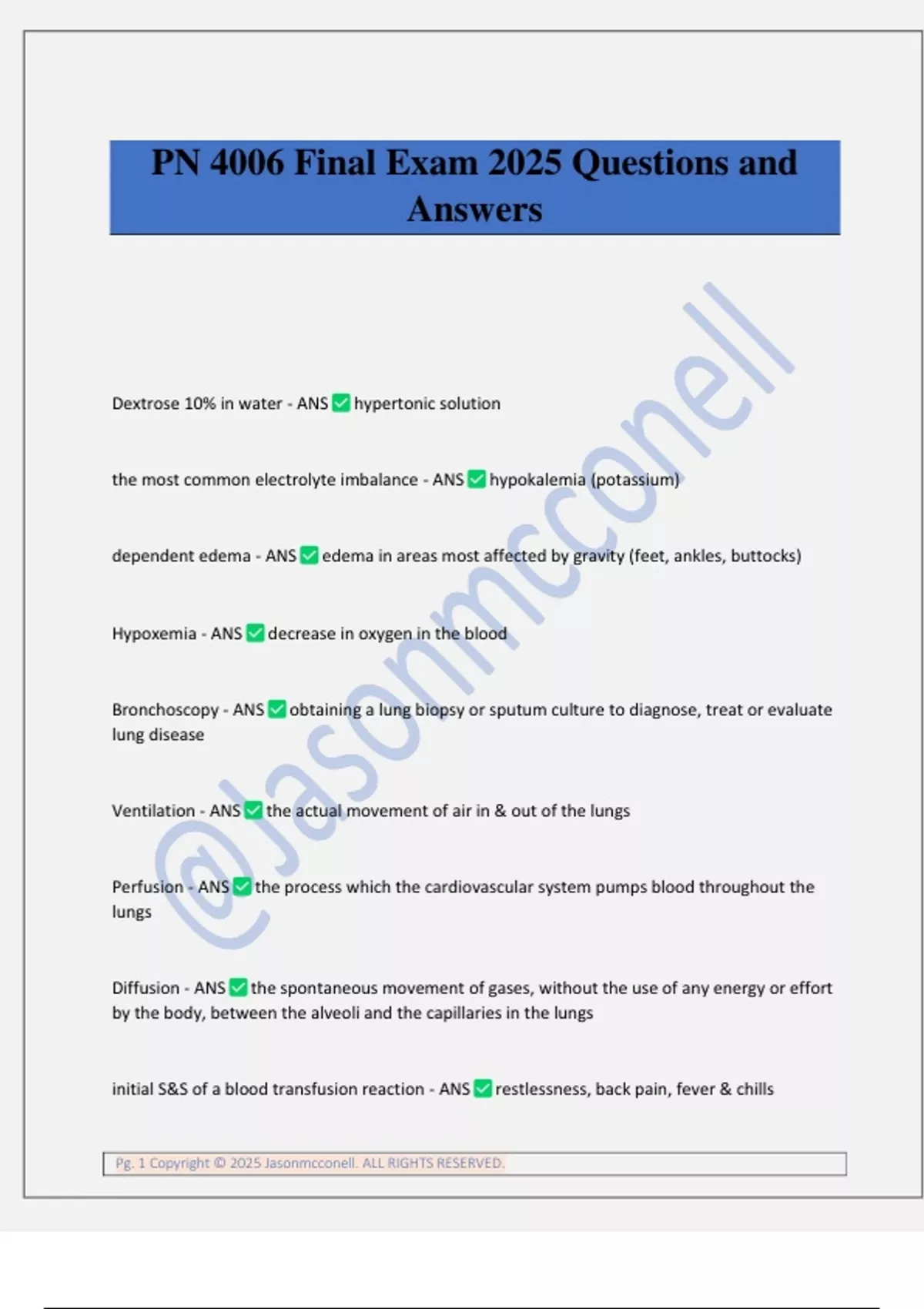 PN 4006 Final Exam 2025 Questions and Answers - PN 4006 - Stuvia US
