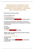 ROPE RESCUE AWARENESS AND OPERATIONS EXAM 2025 LATEST QUESTIONS AND CORRECT ANSWERS &vert; 100&percnt; VERIFIED 2025-2026