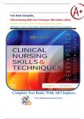 Test Bank Complete&lowbar; Clinical Nursing Skills And Techniques 10th Edition&comma; &lpar;2021&rpar; By Anne G&period; Perry & 3 More&vert; All Chapters 1-43&vert; 15 Units&vert; Edition With Well Detailed Answers&vert; Grade A&plus;