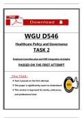 D546 Task 2 &lpar;Passed First Attempt&rpar; Healthcare Policy and Governance &ndash; 2025 Complete & Verified