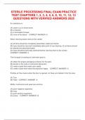 Sterile Processing Final Exam Practice Test Chapters 1&comma; 2&comma; 3&comma; 4&comma; 5&comma; 6&comma; 8&comma; 10&comma; 11&comma; 12&comma; 13 questions with verified answers 2025