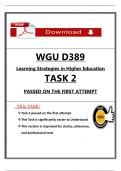 D389 Task 2 - Passed on First Attempt 2025 with Improved Submission