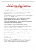 Sterile Processing Study Material for Certification Exam questions with verified answers 2025