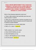 BASIC DRIVER IMPROVEMENT FINAL EXAM 2025  CURRENTLY TESTING ACTUAL EXAM COMPLETE  EXAM QUESTIONS WITH DETAILED VERIFIED  ANSWERS &lpar;100&percnt; CORRECT ANSWERS&rpar; &sol;ALREADY  GRADED A&plus;&sol; LATEST EXAM&excl;&excl;&excl; 