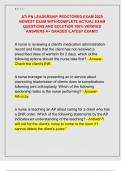 ATI PN LEADERSHIP PROCTORED EXAM 2025  NEWEST EXAM WITH COMPLETE ACTUAL EXAM  QUESTIONS AND SOLUTION 100&percnt; VERIFIED  ANSWERS A&plus; GRADED &sol;LATEST EXAM&excl;&excl;&excl;