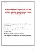 NREMT Trauma Exam 2025 Practice Test Bank With  315 Questions and Correct Detailed Answers for Real  Exam Prep&vert; Emergency Medical Technician &lpar;Trauma&rpar;  Exam Latest Prep Test Bank 