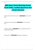 NRA Basic Pistol Shooting Course Exam 2025 &semi; verified Questions And correct Answers