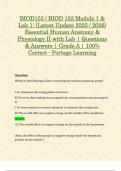 BIOD152 &sol; BIOD 152 Module 1 & Lab 1&colon; &lpar;Latest Update 2025 &sol; 2026&rpar; Essential Human Anatomy & Physiology II with Lab &vert; Questions & Answers &vert; Grade A &vert; 100&percnt; Correct - Portage Learning