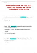GA History Exemption Test Exam 2025 &semi; Actual Exam Questions And Correct Answers &vert;Guaranteed Success