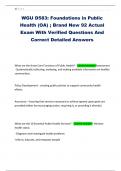 WGU D583&colon; Foundations in Public Health &lpar;OA&rpar; &semi; Brand New 92 Actual Exam With Verified Questions And Correct Detailed Answers