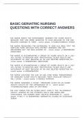 BASIC GERIATRIC NURSING QUESTIONS WITH CORRECT ANSWERS