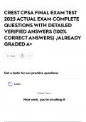 CREST CPSA FINAL EXAM TEST 2025 ACTUAL EXAM COMPLETE QUESTIONS WITH DETAILED VERIFIED ANSWERS &lpar;100&percnt; CORRECT ANSWERS&rpar; &sol;ALREADY GRADED A&plus;