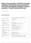 BKAT ICU Post Test 2025 &vert; COMPLETE ACCURATE CURRENTLY TESTING REAL EXAM QUESTIONS WITH DETAILED VERIFIED ANSWERS