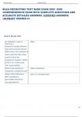 NCAA RECRUITING TEST BANK EXAM 2025 -2026  COMPREHENSIVE EXAM WITH COMPLETE QUESTIONS AND  ACCURATE DETAILED ANSWERS VERIFIED ANSWERS  ALREADY GRADED A&plus;