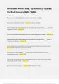 Tennessee Permit Test &sol; Questions & Expertly Verified Answers 2025 &sol; 2026&period;