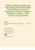 BIOD152 &sol; BIOD 152 Module 4 & Lab 4&colon; &lpar;Latest Update 2025 &sol; 2026&rpar; Essential Human Anatomy & Physiology II with Lab &vert; Questions & Answers &vert; Grade A &vert; 100&percnt; Correct - Portage Learning