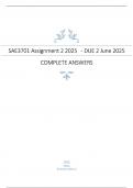 SAE3701 Assignment 2 &lpar;COMPLETE ANSWERS&rpar; 2025 - DUE 2 June 2025