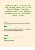 BIOD152 &sol; BIOD 152 Module 5 & Lab 5&colon; &lpar;Latest Update 2025 &sol; 2026&rpar; Essential Human Anatomy & Physiology II with Lab &vert; Questions & Answers &vert; Grade A 100&percnt; Correct - Portage Learning