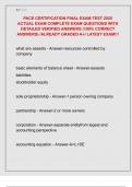 PACE CERTIFICATION FINAL EXAM TEST 2025  ACTUAL EXAM COMPLETE EXAM QUESTIONS WITH  DETAILED VERIFIED ANSWERS &lpar;100&percnt; CORRECT  ANSWERS&rpar; &sol;ALREADY GRADED A&plus;&sol; LATEST EXAM&excl;&excl;&excl;