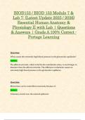 BIOD152 &sol; BIOD 152 Module 7 & Lab 7&colon; &lpar;Latest Update 2025 &sol; 2026&rpar; Essential Human Anatomy & Physiology II with Lab &vert; Questions & Answers &vert; Grade A 100&percnt; Correct - Portage Learning