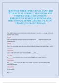 CERTIFIED FIBER OPTICS FINAL EXAM 2025  WITH ACTUAL CORRECT QUESTIONS AND  VERIFIED DETAILED ANSWERS  &vert;FREQUENTLY TESTED QUESTIONS AND  SOLUTIONS&vert;ALREADY GRADED A&plus;&vert;LATEST  UPDATE &vert;GUARANTEED PASS 