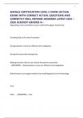 GOOGLE CERTIFICATION LEVEL 2 EXAM &lpar;ACTUAL EXAM&rpar; WITH CORRECT ACTUAL QUESTIONS AND CORRECTLY WELL DEFINED ANSWERS LATEST 2025 &ndash;2026 ALREADY GRADED A&plus;