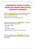 DANGEROUS GOODS RYANAIR  EXAM 2025 BRAND NEW ACTUAL  EXAM WITH ANSWERS&period; 