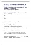 HDI SUPPORT CENTER MANAGER EXAM &lpar;ACTUAL EXAM&rpar; WITH CORRECT ACTUAL QUESTIONS AND CORRECTLY WELL DEFINED ANSWERS LATEST 2025 &ndash;2026 ALREADY GRADED A&plus;