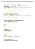 BIO 192 - NAU &ndash; Final Questions and verified Answers