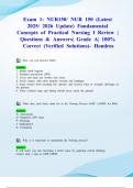 Exam 1&colon; NUR150&sol; NUR 150 &lpar;Latest 2025&sol; 2026 Update&rpar; Fundamental Concepts of Practical Nursing I Review &vert; Questions & Answers&vert; Grade A&vert; 100&percnt; Correct &lpar;Verified Solutions&rpar;- Hondros