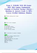 Exam 2&colon; NUR150&sol; NUR 150 &lpar;Latest 2025&sol; 2026 Update&rpar; Fundamental Concepts of Practical Nursing I Review &vert; Questions & Answers&vert; Grade A&vert; 100&percnt; Correct &lpar;Verified Solutions&rpar;- Hondros