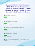 Exam 2&colon; NUR150&sol; NUR 150 &lpar;Latest 2025&sol; 2026 Update&rpar; Fundamental Concepts of Practical Nursing I Guide &vert; Questions & Answers&vert; Grade A&vert; 100&percnt; Correct &lpar;Verified Solutions&rpar;- Hondros