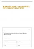 BCMB FINAL EXAM &vert; 131 QUESTIONS &vert; WITH ACCURATE SOLUTIONS&excl;&excl;