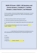 NURS 275 Exam 1 2025 &vert; All Questions and Correct Answers &vert; Graded A&plus; &vert; Verified Answers &vert; Latest Version &vert; Just Released