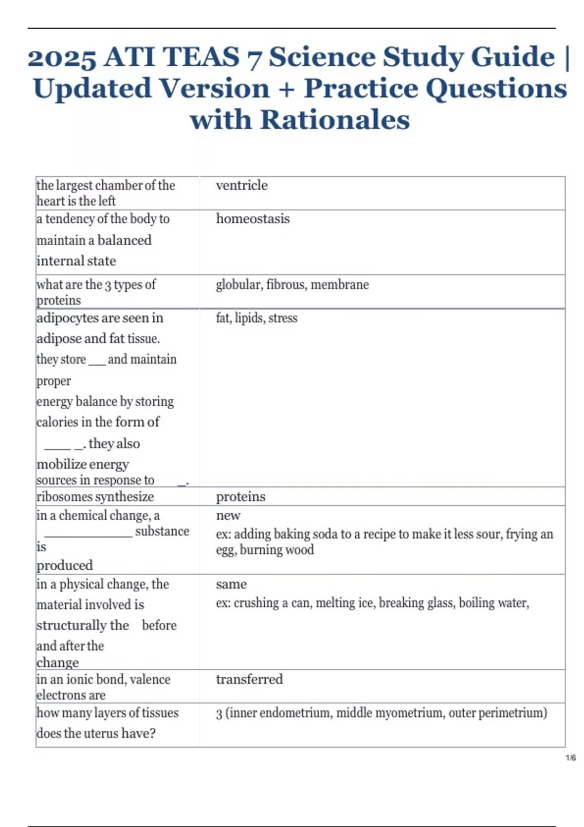 2025 ATI TEAS 7 Science Study Guide | Updated Version + Practice ...