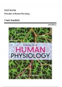 TEST BANK FOR Principles of Human Physiology 6th Edition by Cindy Stanfield  ISBN&colon; 978-0134169804   COMPLETE GUIDE ALL CHAPTERS COVERED 100&percnt; VERIFIED A&plus; GRADE ASSURED&excl;&excl;&excl;&excl;NEW LATEST UPDATE&excl;&excl;&excl;&excl;GUARANTEED PASS&excl;&excl;&excl;&excl;