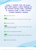 Exam 1&colon; NUR155&sol; NUR 155 &lpar;Latest 2025&sol; 2026 Update&rpar; Critical Thinking for the Practical Nursing Guide &vert; Questions & Answers&vert; Grade A&vert; 100&percnt; Correct &lpar;Verified Solutions&rpar;- Hondros