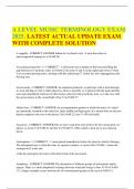 A LEVEL MUSIC TERMINOLOGY EXAM 2025&period; LATEST ACTUAL UPDATE EXAM WITH COMPLETE SOLUTION