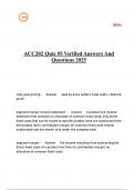 ACC202 Quiz -5 Verified Answers And Questions 2025