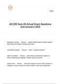 ACC202 Quiz -4 Actual Exam Questions And Answers 2025