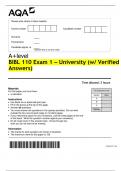 BIBL 110 Exam 1 &ndash; University &lpar;Questions Verified Answers