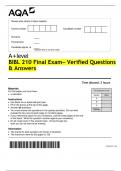 BIBL 210 Final Exam&ndash; Verified Questions & Answers