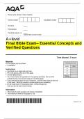 Final Bible Exam&ndash; Essential Concepts and Verified Questions