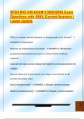 SFSU BIO 240 EXAM 3 2025&sol;2026 Exam  Questions with 100&percnt; Correct Answers &vert;  Latest Update