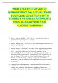 WGU C483 PRINCIPLES OF  MANAGEMENT OA ACTUAL EXAM  COMPLETE QUESTIONS WITH  CORRECT DETAILED ANSWERS &vert;&vert;  100&percnt; GUARANTEED PASS  <LATEST VERSION> 