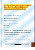 Six Sigma Black Belt - Fundamentals of  Lean Six Sigma 2025&sol;2026 Exam All  Answers and Illustrations Given
