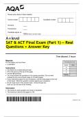 SAT & ACT Final Exam &lpar;Part 1&rpar; &ndash; Real Questions &plus; Answer Key