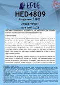 HED4809 Assignment 2 &lpar;ANSWERS&rpar; 2025 - DISTINCTION GUARANTEED
